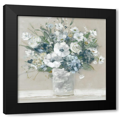 Neutral Bouquet Black Modern Wood Framed Art Print with Double Matting by Swatland, Sally