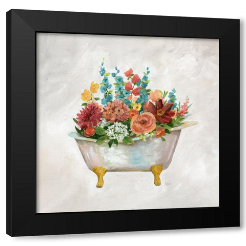 Tub Bouquet Black Modern Wood Framed Art Print with Double Matting by Nan