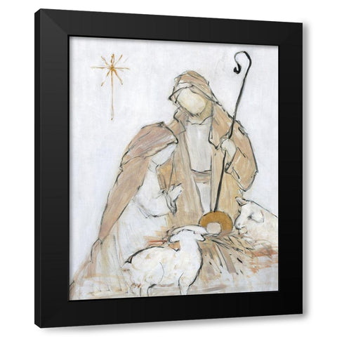 Holy Night Family Black Modern Wood Framed Art Print with Double Matting by Swatland, Sally