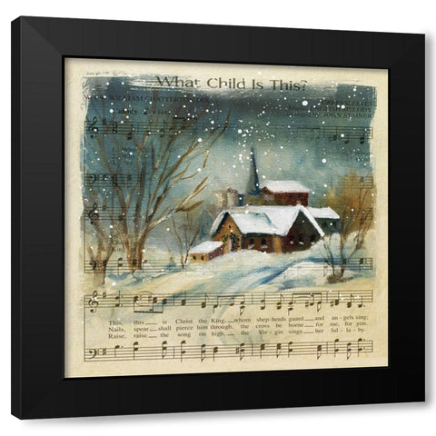 What Child is This? Black Modern Wood Framed Art Print with Double Matting by Robinson, Carol