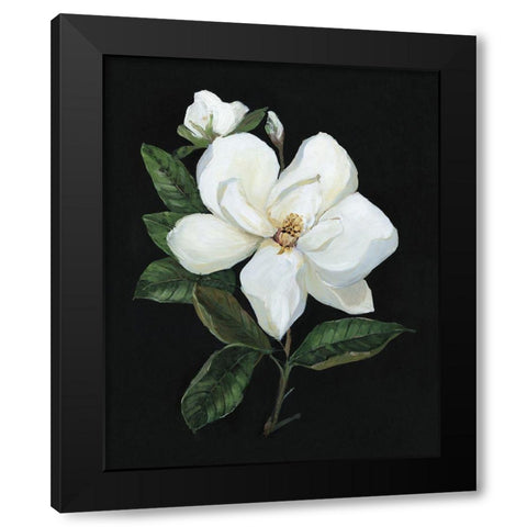 Midnight Magnolia Black Modern Wood Framed Art Print by Swatland, Sally