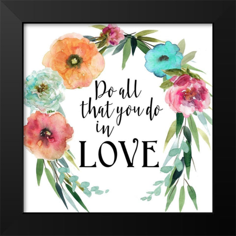 Bright Sentiment I Black Modern Wood Framed Art Print by Robinson, Carol