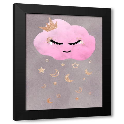 Cloudy Night Black Modern Wood Framed Art Print with Double Matting by Santiago, Daniela