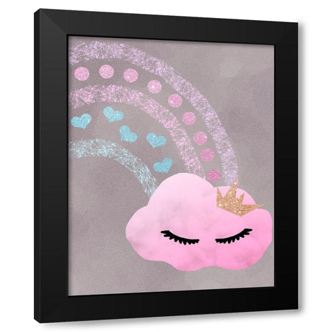 Cloudy Rainbow Black Modern Wood Framed Art Print by Santiago, Daniela