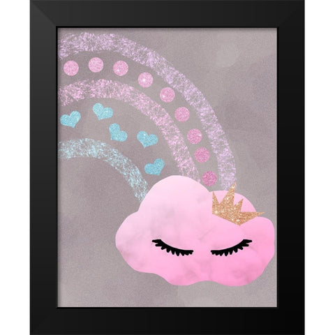 Cloudy Rainbow Black Modern Wood Framed Art Print by Santiago, Daniela