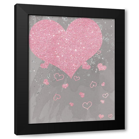 Sparkling Love Black Modern Wood Framed Art Print with Double Matting by Santiago, Daniela