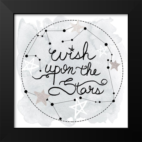 Wish Upon the Stars Black Modern Wood Framed Art Print by Santiago, Daniela