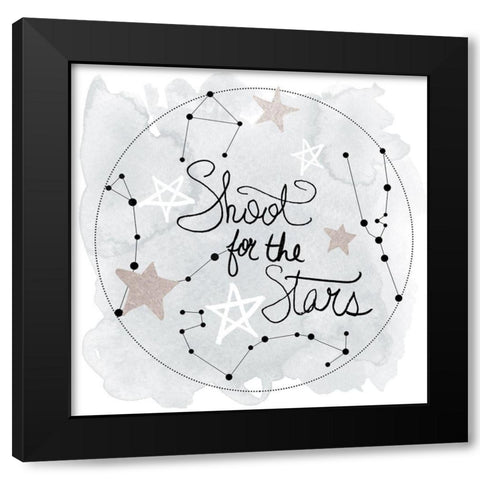 Shoot For the Stars Black Modern Wood Framed Art Print by Santiago, Daniela