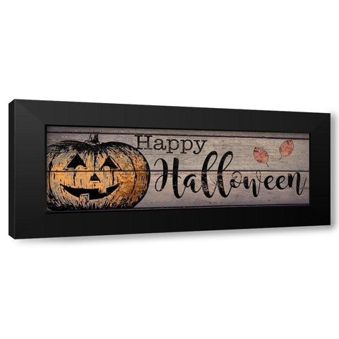 Happy Halloween Black Modern Wood Framed Art Print by CAD Designs