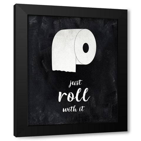 Roll Black Modern Wood Framed Art Print with Double Matting by CAD Designs