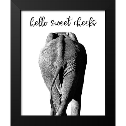 Elephant Bum Black Modern Wood Framed Art Print by Delimont, Danita