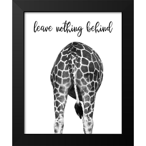 Giraffe Bum Black Modern Wood Framed Art Print by Delimont, Danita