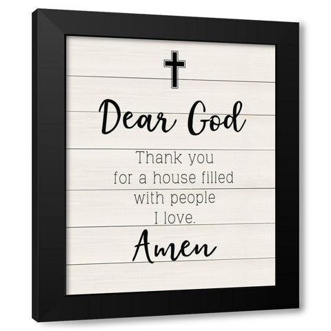 Dear God Black Modern Wood Framed Art Print with Double Matting by CAD Designs