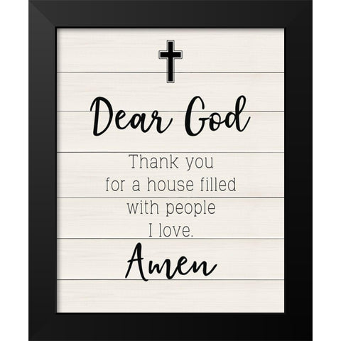Dear God Black Modern Wood Framed Art Print by CAD Designs