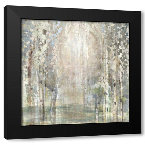 Birch Wood Clearing Black Modern Wood Framed Art Print by Jill, Susan