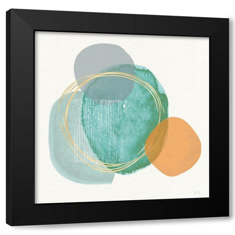 River Jewels II Black Modern Wood Framed Art Print with Double Matting by Jill, Susan
