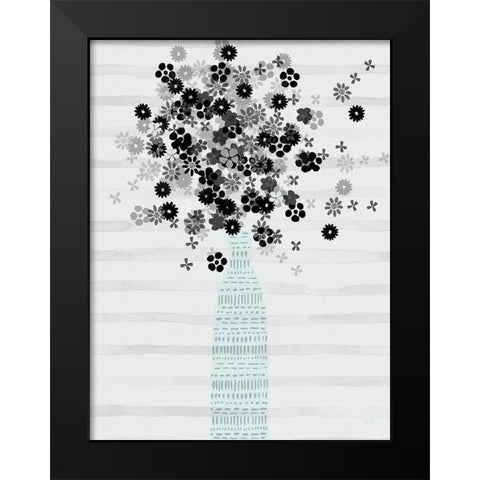 Bouquet of Black and White Black Modern Wood Framed Art Print by Jill, Susan