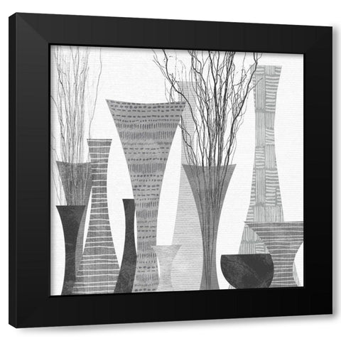 Silhouette Vases Black Modern Wood Framed Art Print by Jill, Susan