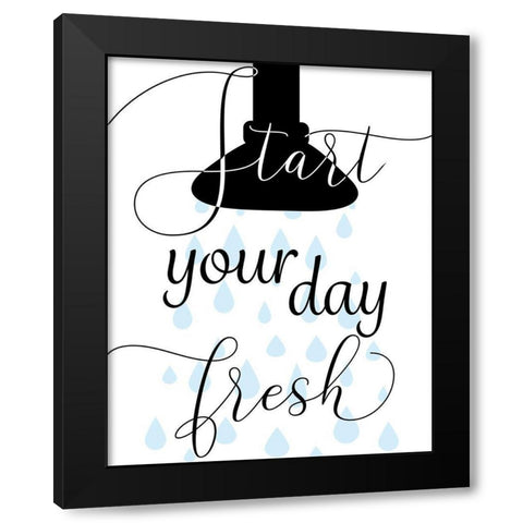 Start Fresh Black Modern Wood Framed Art Print by CAD Designs