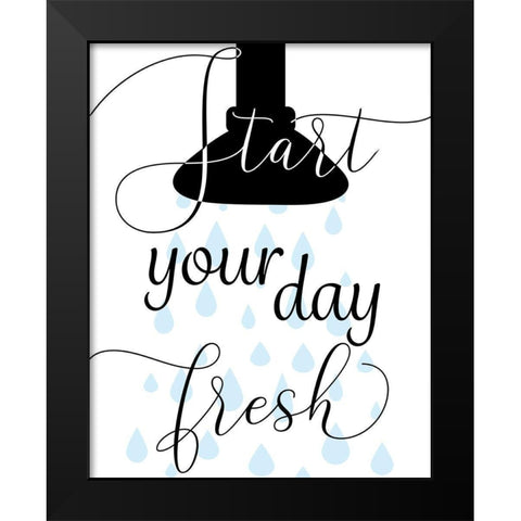 Start Fresh Black Modern Wood Framed Art Print by CAD Designs