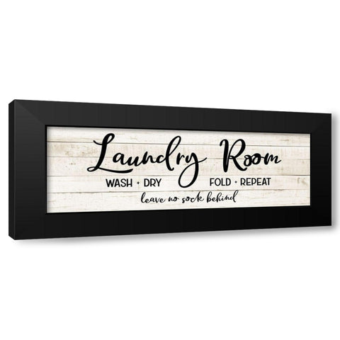 Leave No Sock Behind Black Modern Wood Framed Art Print with Double Matting by CAD Designs