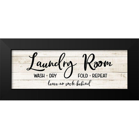 Leave No Sock Behind Black Modern Wood Framed Art Print by CAD Designs