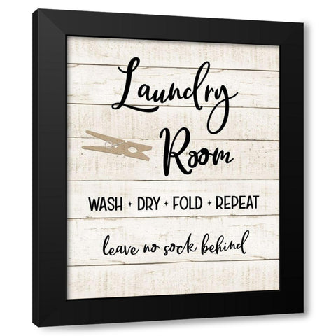 Laundry Pin I Black Modern Wood Framed Art Print by CAD Designs