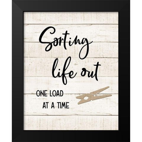 Laundry Pin II Black Modern Wood Framed Art Print by CAD Designs