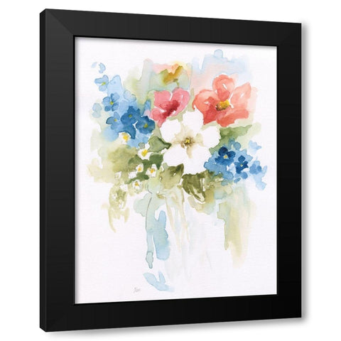 Spring Medley I Black Modern Wood Framed Art Print with Double Matting by Nan