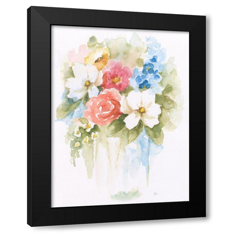 Spring Medley II Black Modern Wood Framed Art Print by Nan