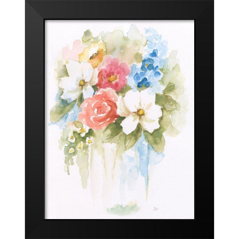 Spring Medley II Black Modern Wood Framed Art Print by Nan