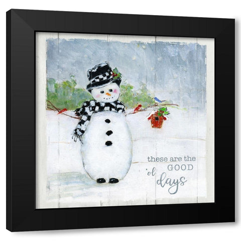 Winter Together Black Modern Wood Framed Art Print with Double Matting by Swatland, Sally