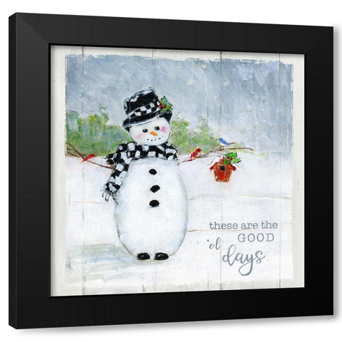 Winter Together Black Modern Wood Framed Art Print by Swatland, Sally