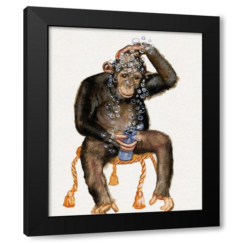 Bath Animals II Black Modern Wood Framed Art Print by Brooks, Donna