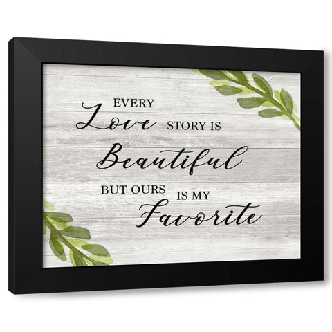 Love Story Black Modern Wood Framed Art Print by Carpentieri, Natalie