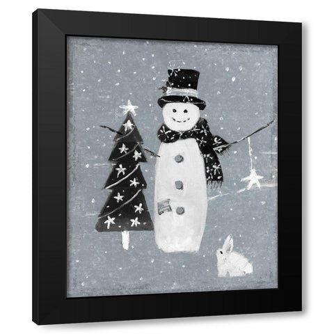 Galvanized Snowman I Black Modern Wood Framed Art Print with Double Matting by Swatland, Sally