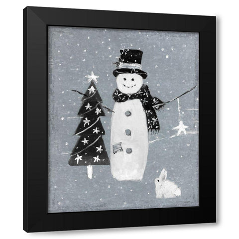 Galvanized Snowman I Black Modern Wood Framed Art Print by Swatland, Sally