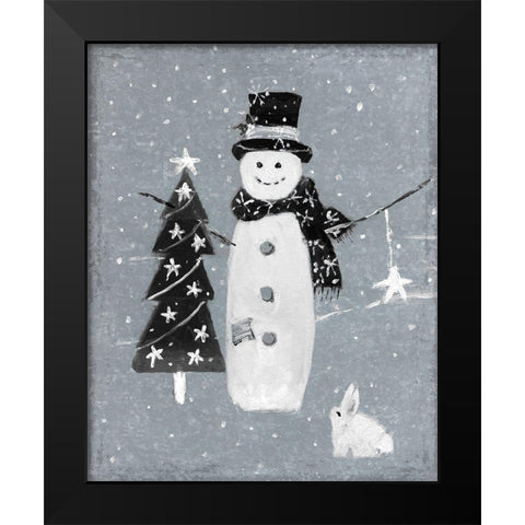 Galvanized Snowman I Black Modern Wood Framed Art Print by Swatland, Sally