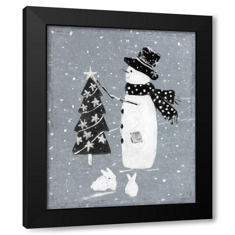 Galvanized Snowman II Black Modern Wood Framed Art Print by Swatland, Sally