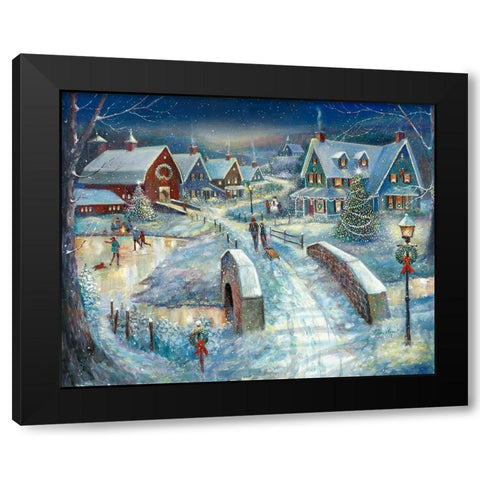 Home for the Holidays Black Modern Wood Framed Art Print by Manning, Ruane