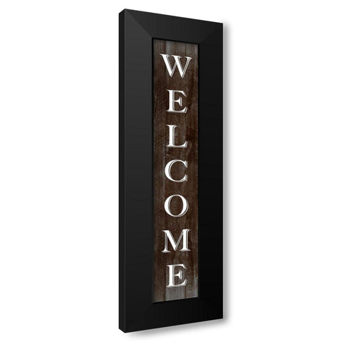 Welcome Black Modern Wood Framed Art Print with Double Matting by CAD Designs