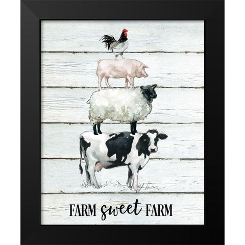 Farm Sweet Farm Black Modern Wood Framed Art Print by Robinson, Carol