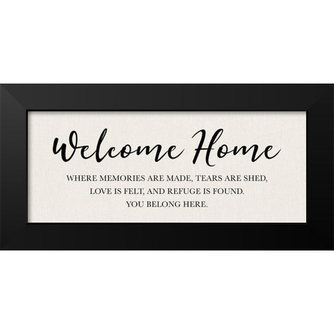 Designs - Welcome Home Black Modern Wood Framed Art Print by CAD Designs