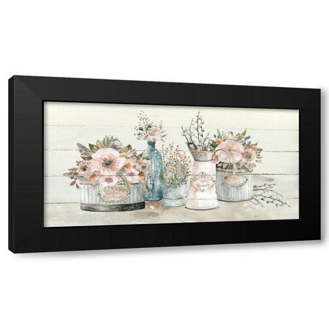 Flower Market Black Modern Wood Framed Art Print with Double Matting by Robinson, Carol
