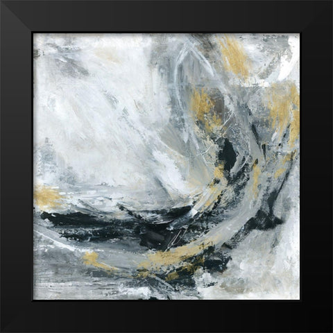 Stormy Gold Black Modern Wood Framed Art Print by Robinson, Carol