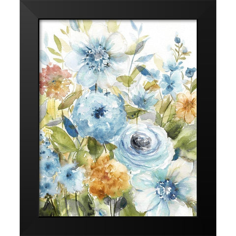 Jardin de Azul Black Modern Wood Framed Art Print by Robinson, Carol