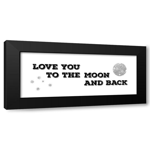 To the Moon and Back Black Modern Wood Framed Art Print with Double Matting by CAD Designs