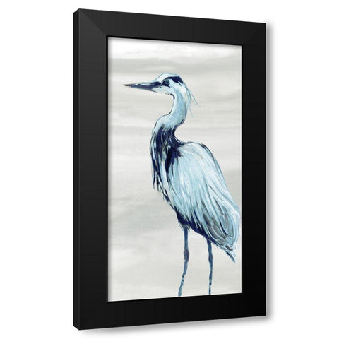 By the Sea Crane II Black Modern Wood Framed Art Print by Robinson, Carol