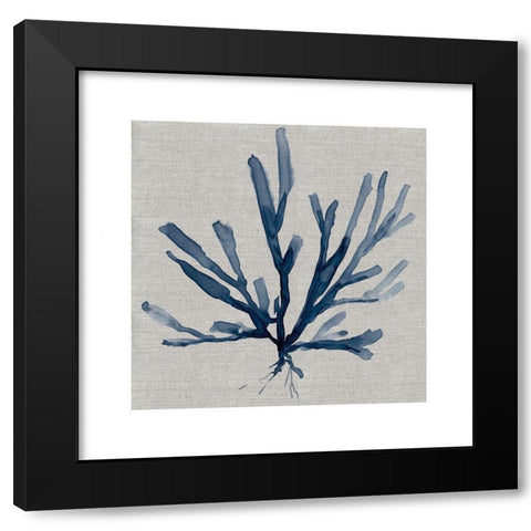 Linen Sea Coral II Black Modern Wood Framed Art Print by Robinson, Carol