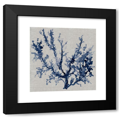Linen Sea Coral III Black Modern Wood Framed Art Print with Double Matting by Robinson, Carol
